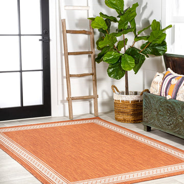 Lucia Classic Diamond Border Indoor/outdoor Area Rug